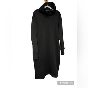 Dudley Stephens Doverton jersey fleece quarter zip midi black dress